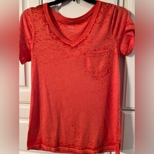 Women’s small For the Republic short sleeve T-shirt, top, small pocket, orange